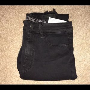 American Eagle Black Ripped Jeggings